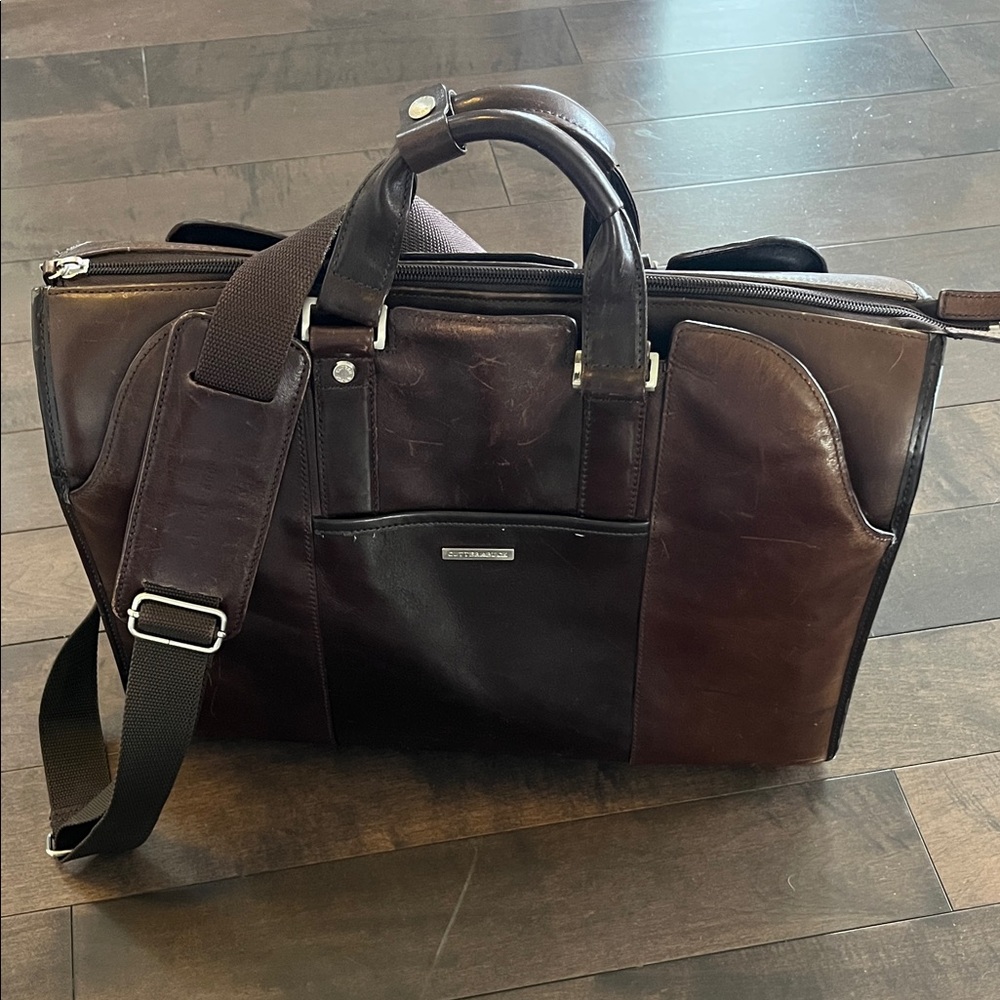 Cutter & Buck Dark Brown Leather Briefcase